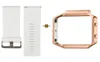 Pulseira de relógio inteligente de liberação rápida para Fitbit Blaze Classic Pulseira Tamanho grande disponível branco com moldura de ouro rosa 64378967048578