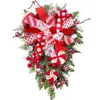 Декоративные цветы, Рождественский венок-конфета, гирлянда, бант, орнамент, перевернутые елочные венки для домашнего декора и сада