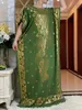 Ethnic Clothing 2024 Fashion Summer Dress With Big Scarf Dubai Turkey Kaftan Muslim Loose Abaya Women African Casual Maxi Gold Stamping Robe