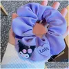 Hair Accessories Cute Cartoon Hair Ring Scrunchie Women Girls Elastic Rubber Bands Gum Accessories Tie Kuromi Rope Ponytail Holder Hea Dh3Rs