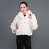 Young Mink Women's Jacket Vesot, Collier court pour chaleur, Haining Fur 8029