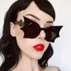 Designer Unique Steampunk Bat Sunglasses Women Men Fashion Punk Sun Glasses Female Trends Butterfly Shades Eyewear UV400 MEDD