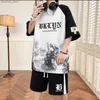 Survêtements pour hommes Volibear T-shirt et short Set American Hip-Hop Casual Mens Loose surdimensionné Mens M-7XL Summer Sports Top Nouveau 2023 Q240314