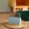 Housebreaking Edelstahl-Katzenstreuschaufel mit Sockel, bonbonfarbene Katzenstreuschaufel mit Holzgriff, Reinigungswerkzeug für Haustierstreu