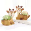 Planters Cartoon Deer Flower Pot Succulent Plant Pot Sika Deer Creative Animal Planter Fairy Garden Ornament Home Desktop Decoration Gift