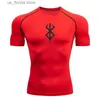 T-shirts pour hommes Chemise de compression pour hommes Sports Running Tight Fitness Gym Sportswear Entraînement sportif Séchage rapide Top été Y240314