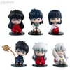 Action Figures Toy 6 pezzi New Inuyasha Action Figure Sesshomaru Cute Mini Doll Comic PVC Modello Giocattoli Regalo Bambini Decorazione desktop Collezione di fascini ldd240314