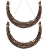 Decorative Flowers Vine Wreath DIY Accessory Moon Shaped Rattan Natural Handmade Woven Rings Frame For Craft Flower Shop Decoration