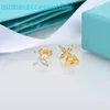 2024 Designer Luxury Brand Jewelry Stud 925 Silver Needle Type Diamond Horse Eye Studs Precision Plum Blossom Ear Plug