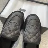 Designer voor dames Modieuze en veelzijdige zwarte kleine schoenen Ronde neus Dikke zool Instappers 100% echt leer EU35-41