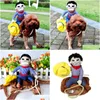 Vêtements pour chiens Nouveauté Costumes d'Halloween Vêtements pour animaux de compagnie Cowboy Dressing Veste Manteaux pour chiens Funny French Bldog Chihuahua Pug Vêtements Dhr4S