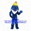 Costumes de mascotte longue fourrure bleu pompier pompier chien mascotte costume adulte personnage de dessin animé entreprise propagande fantaisie haute Zx2487