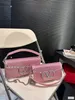 Bright diamond handbag 2024 new high-quality European and American fashion hot drilling trend rose red dinner slung handbag