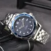 Multifunktion Nya män OMG Quartz Movement Watch Date Ceramic Bezel Business Fashion Designer Luxury Mens Watches Full rostfritt stål Rem lysande wahtcnp