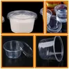 Engångskoppar sugrör 50 st glass bollar kopp dessert kommersiella pudding plastskålar