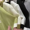 Magliette da donna Moda coreana Abbigliamento donna T-shirt lavorata a maglia Girocollo estivo Colore a contrasto Top casual allentato manica corta sottile