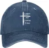 Бейсбольные кепки Христианская шляпа «Я не могу не знать парня» Крест для мужчин Бейсбольные кепки Регулируемые