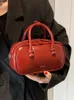 Bolsas de ombro avançadas retro bolsa feminina moda versátil crossbody 2024 primavera pu bolsa doce meninas vermelho pequeno quadrado