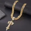 Mode plaqué or croix épée bijoux Hip Hop chaînes cubaines Zircon diamant Trapstar jeu contrôleur pendentif collier pour hommes