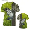 Herren-T-Shirts Neues Angel-T-Shirt Herren-T-Shirt Hund Fisch Grafikkleidung O-Kragen Übergroße Tops Outdoor-Sportbekleidung Sommer für Herren-T-Shirt Y240314