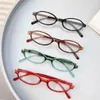 Sonnenbrille Vintage Ovale Brille Retro Cat Eye Schwarzer Rahmen Klare Linse Einfache Damenbrille Süße kleine Y2K Lesebrille