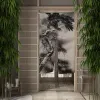 Gordijnen grijze bamboe bladeren inkt schilderij deur gordijn eetkamer deur gordijn draperen keuken ingang hangende halfgordijn kamer decor
