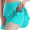 Skirts Women Pleated Tennis Skirt with Pockets Shorts Athletic Crossover High Waisted Fitness Golf Skorts Workout Sports