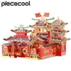 3D Puzzles Piececool 3D Metal Puzzle Shunfeng Escort Jigsaw Toys Model Building Kit för vuxna tonårsgåvor 240314