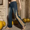 Damen Jeans Y2K Baggy 2024 Damenmode Ripped Trendy Vintage Slant Pocket High Waist Straight Leg Denim Hose Streetwear