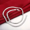 Chaînes de haute qualité marque de mode 6mm colliers latéraux complets mâle femelle 925 bijoux en argent sterling femmes hommes collier