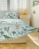 Jupe de lit rustique Vintage tulipe oiseau, couvre-lit élastique avec taies d'oreiller, housse de matelas, ensemble de literie, drap