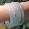 Strand Natuurlijke Myanmar Jadeïet Jingle Fijne Jade Bangle Armbanden Vrouwen Sieraden Accessoires Echte Birma Jades Steen Ronde Armbanden