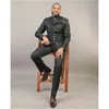 Costumes pour hommes complets 2 pièces col montant 4 boutons simple boutonnage homme Blazer ensembles mariage marié vêtements d'affaires