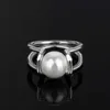 Designer ng silver ring designer rings for woman Brand Sterling Silver Hardwear elegant 2 styles Single Pearl Double Pearl Wedding Engagement marriage Size 68 categ