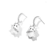 Kolczyki Dangle 2024 Cartoon Cute Ghost Design Halloween Night Series Mały dla kobiet zabawny