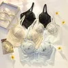 BH-Sets, sexy Weste-Stil, Halbschalen-BH, Slips, dünne Spitze, Satin-Unterwäsche-Set mit Sling-Bralette für Damen und Höschen