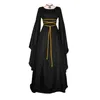 Casual Dresses Maxi Dress For Women Medieval Retro Gothic Gown Long Sleeve Lace Up Cosplay Evening Party Prom Vestido