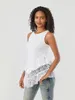 Women's T Shirts Women S Loose Fit Tank Tops Sleeveless Casual Lace Flower Ruffle Hem Summer Tunic Blouses