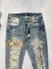 ontwerper amirssNieuwe Blue Side Bone Fashion herenjeans