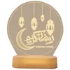Masa lambaları 3D Gece Işığı Uzaktan Kumanda Klasik İslami Kaligrafi Hilal Mum Şekli Ramazan Üstü