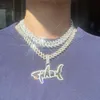 Hip Hop Jewelry Iced Out Necklace Gold Plated 925 Sterling Silver Vvs Round Moissanite Spiked Shape Cuban Link Chain