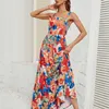 Self Shooting of Women's Summer New Spicy Girl Print Vestido suspensor sem mangas para mulheres