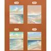 3D Sea Wave Landscape Picture Frame Glow Voice Control Po Light Beach Målning Desktop Home Decor 240301