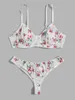 BH-Sets, florales Damen-Dessous, sexy Push-Up-BH und Höschen-Set, bequem gepolstert, verstellbar