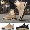 2024 Herrskor Spring Ny anti Slip and Wear Resistant Work Shoes Men's Workwear Shoes Trend mångsidiga tjocka sulor Martinskor Herrarna