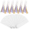 30 Sets Acrylic Bookmarks Tassels with Blank Page Gifts Manual Delicate Craft Teacher Tabs Clear 240314
