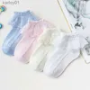 Chaussettes enfants 10 paires/lot bébé filles enfants chaussettes dentelle à volants princesse maille enfants cheville courte respirant coton blanc rose bleu enfant en bas âge chaussette yq240314