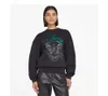 Anine Bings – sweat-shirt à manches longues pour femmes, ample et polyvalent, avec lettres imprimées tête de tigre, mode nouvel an