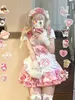 Grundläggande casual klänningar japanska lolita kawaii midi klänningar kvinnor 2023 katt cosplay båge kort hög midja roupas feminina vestidos cortos y2k party klänning2403