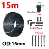 Reels 16mm PE Pipe 5/8" Plastic Water Pipe Black Garden Irrigation Greenhouse Watering Hose Farm DN16 Distribution Tubing